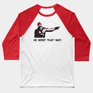 He Went That Way Christmas Sasquatch Baseball T-Shirt